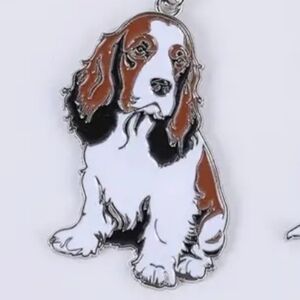 NEW! Enamel Cocker Spaniel "I ❤️ Dogs" Keychain/Bag 🎒 👜 Charm ~ 🎁 🐾 🐕